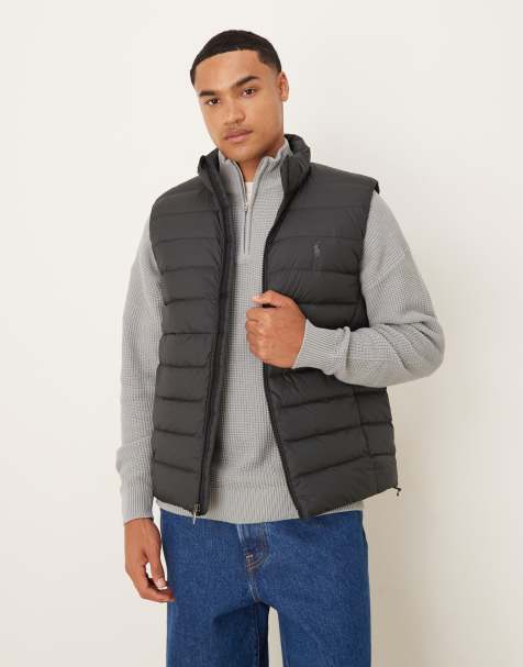 Polo Ralph Lauren icon logo lightweight insulated puffer vest in black - view 1