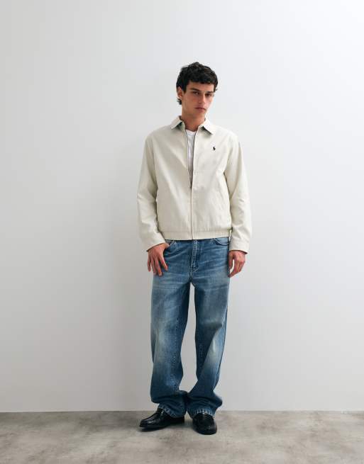 Polo Ralph Lauren icon logo lined windbreaker jacket in stone, 4 of 5