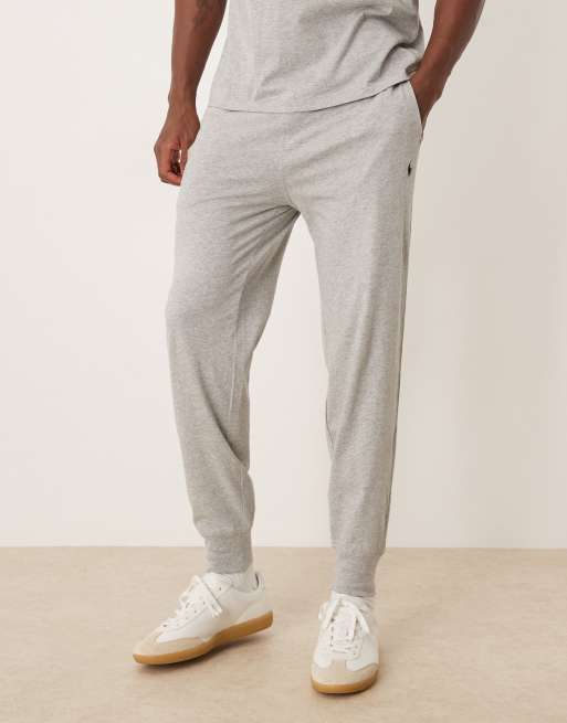 Polo Ralph Lauren icon logo liquid cotton lounge joggers in grey marl, 2 of 5