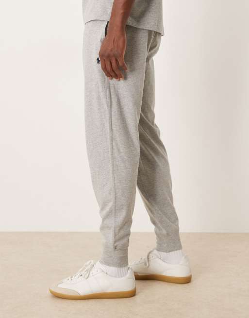 Polo Ralph Lauren icon logo liquid cotton lounge joggers in grey marl, 3 of 5