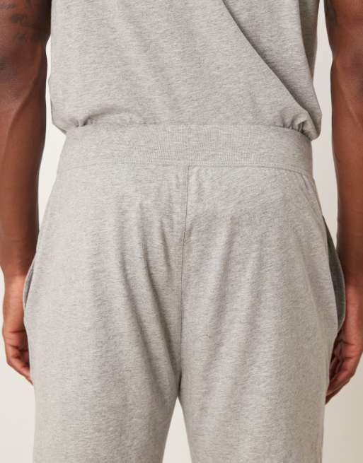 Polo Ralph Lauren icon logo liquid cotton lounge joggers in grey marl, 5 of 5