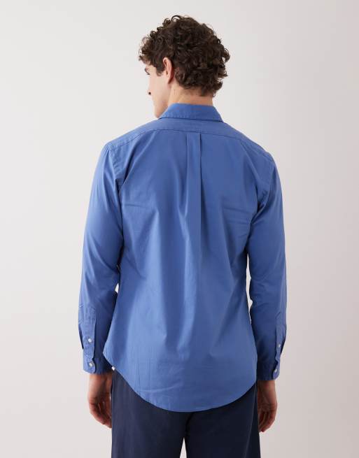 Polo Ralph Lauren icon logo  long sleeve shirt in blue, 3 of 5