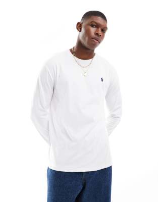 icon logo long sleeve t-shirt in white