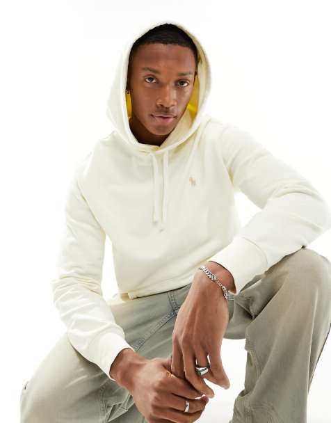 POLO RALPH LAUREN FLEECE HOODIE, Light grey Men's Hooded Sweatshirt