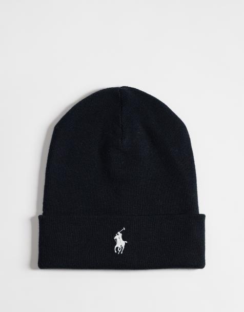 Polo Ralph Lauren icon logo merino wool knit beanie in black - view 1