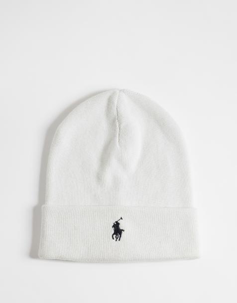 Polo Ralph Lauren icon logo merino wool knit beanie in white - view 1