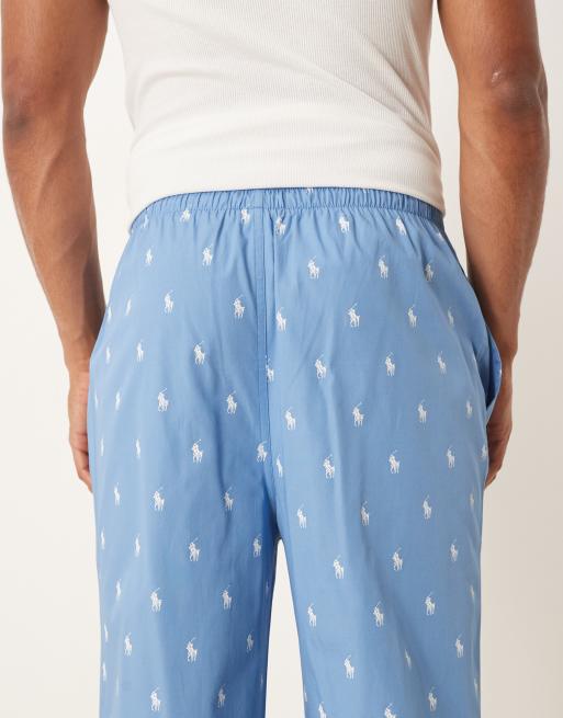 Polo Ralph Lauren icon logo monogram sleep pants in blue ASOS