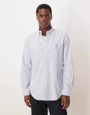 Polo Ralph Lauren Polo Ralph Lauren icon logo multi stripe oxford shirt custom fit in blue/white multi