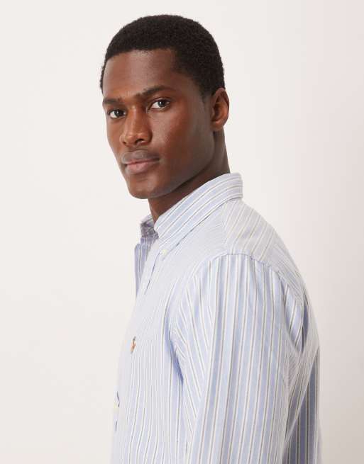 Polo Ralph Lauren icon logo multi stripe oxford shirt custom fit