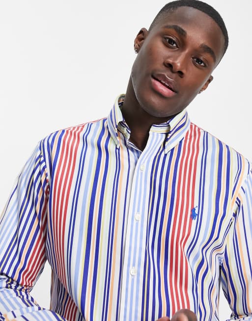 Polo Ralph Lauren icon logo multi stripe poplin shirt custom