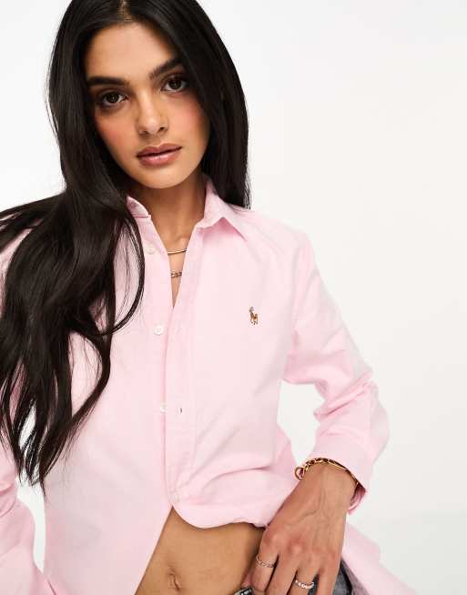 Polo Ralph Lauren icon logo oxford shirt in pink ASOS