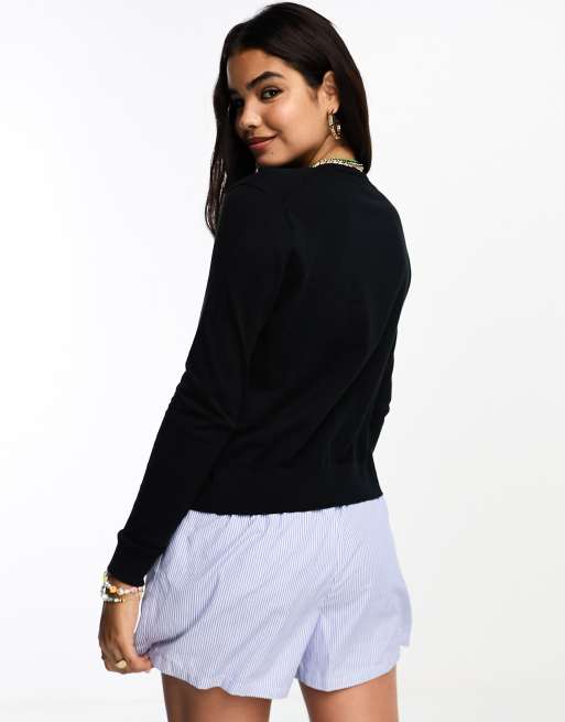 Polo Ralph Lauren icon logo pima cotton knit cardigan in black | ASOS
