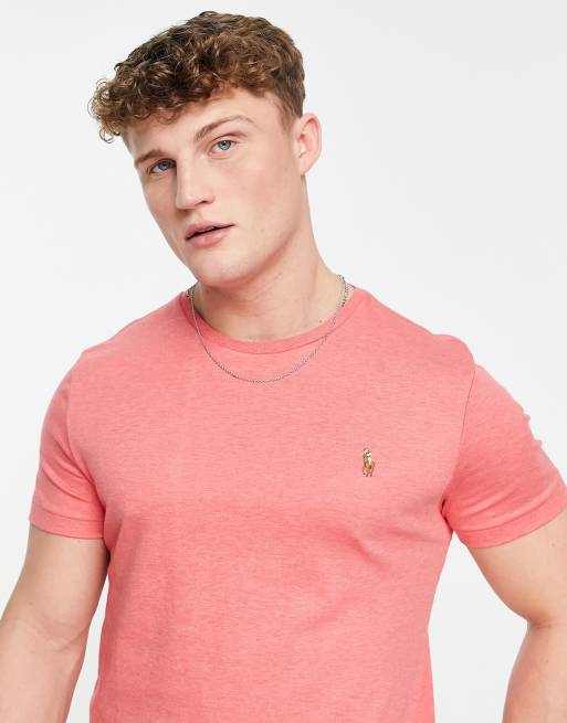 Polo Ralph Lauren icon logo pima cotton t-shirt in pink