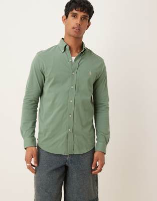 [Polo Ralph Lauren] Polo Ralph Lauren icon logo pique mesh shirt in light green L Light green