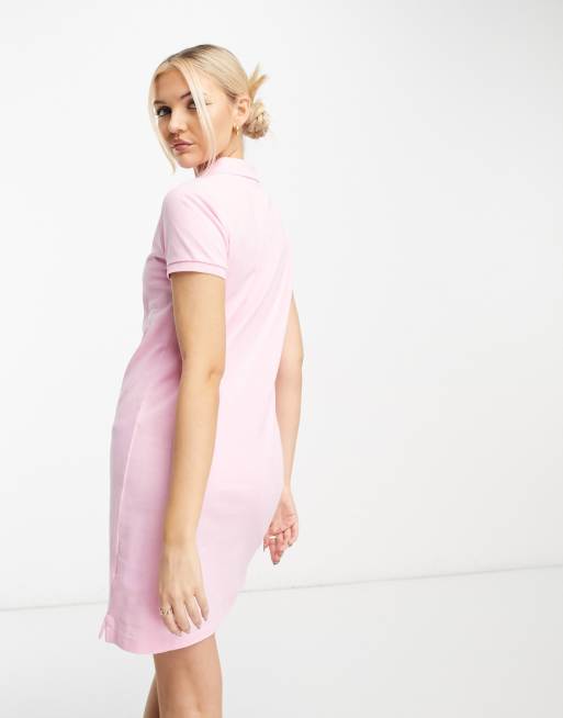Polo Ralph Lauren icon logo pique polo dress in pink | ASOS