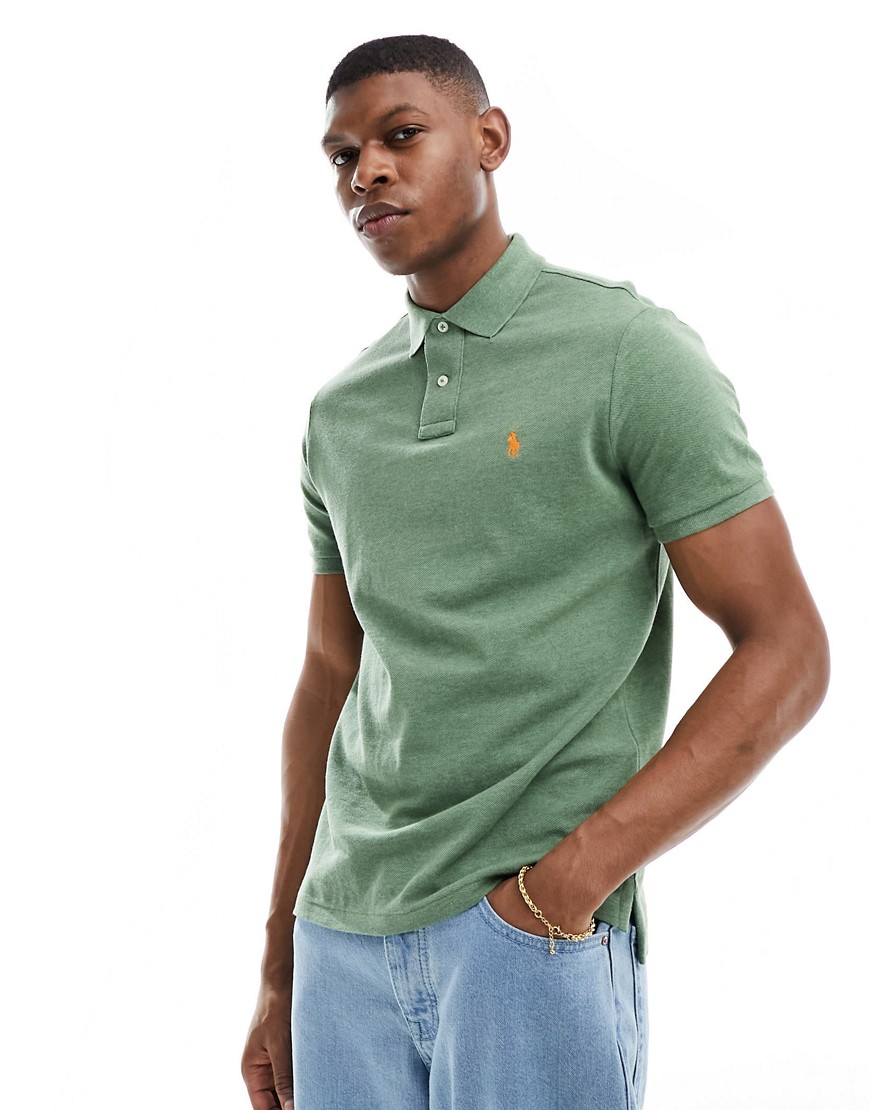 Polo Ralph Lauren icon logo pique polo slim fit in olive green