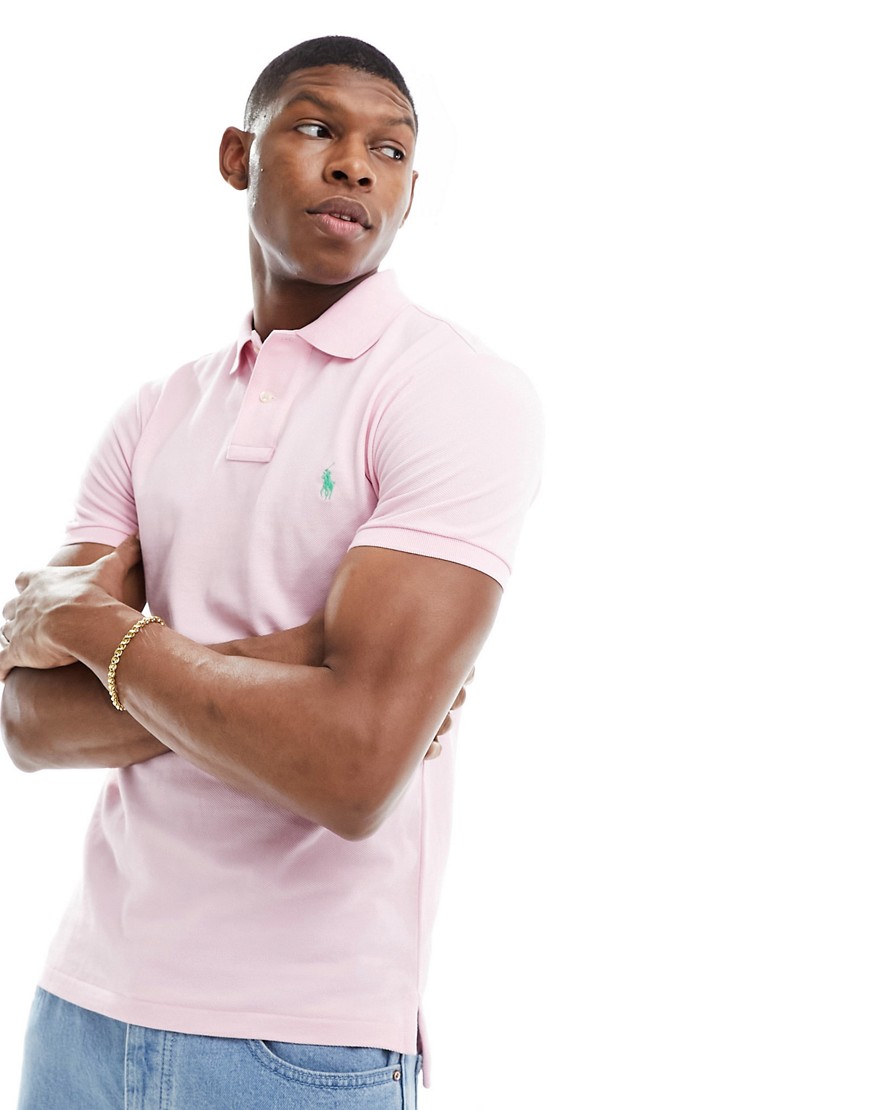 Polo Ralph Lauren Icon Logo Pique Polo Slim Fit In Pink