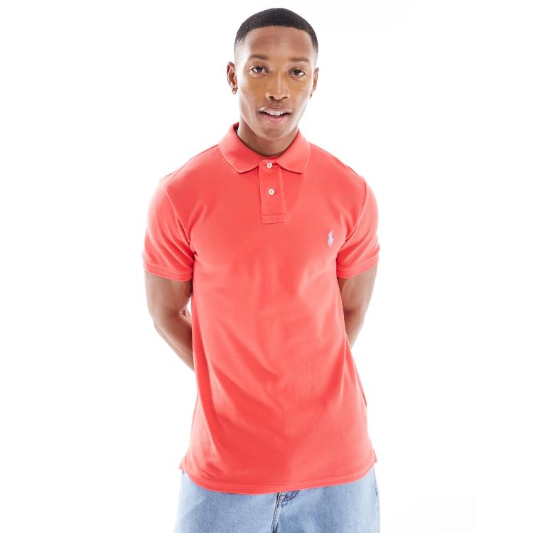 Polo Ralph Lauren icon logo pique polo slim fit in red | ASOS