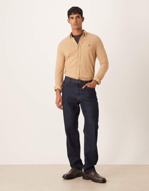 Polo Ralph Lauren icon logo pique shirt in camel marl - view 1