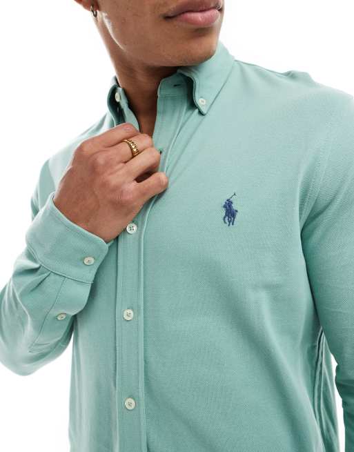 Light green ralph lauren shirt sale