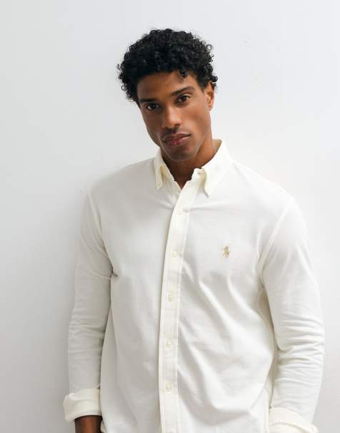 Polo Ralph Lauren icon logo pique shirt in white - view 1