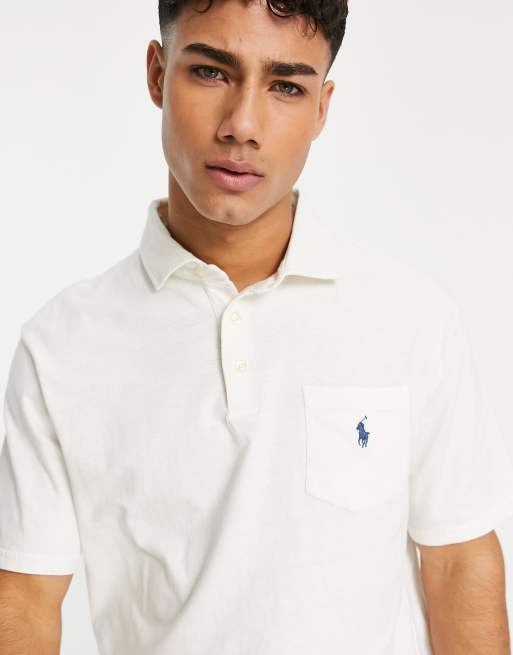 RALPH LAUREN MEN'S 710666998002 WHITE COTTON POLO SHIRT 