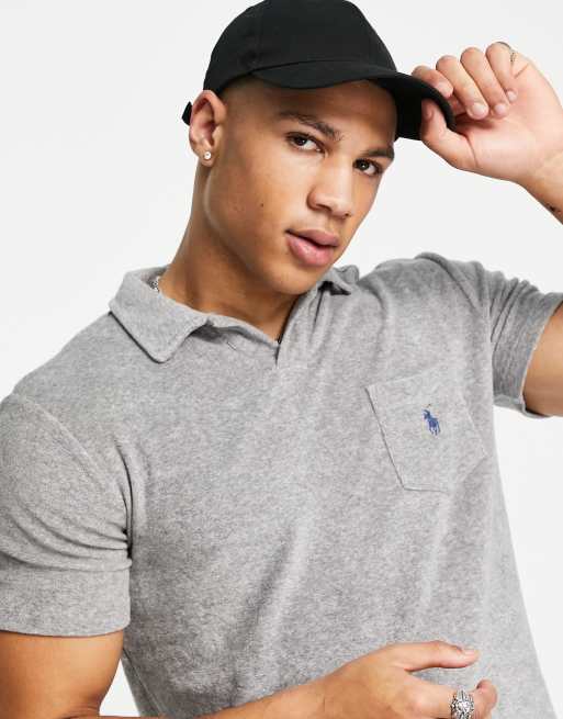 Polo Ralph Lauren icon logo pocket cotton terry polo in grey marl | ASOS