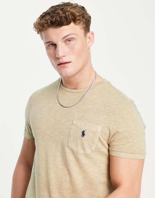 ralph lauren khaki t shirt