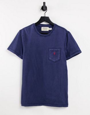 Polo Ralph Lauren icon logo pocket slub t-shirt in navy