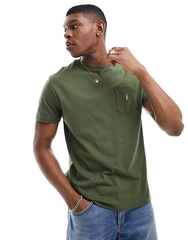 Polo Ralph Lauren - icon logo pocket t-shirt classic oversized fit in dark green