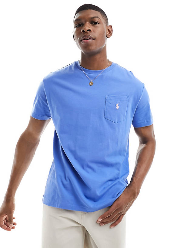 Polo Ralph Lauren - icon logo pocket t-shirt classic oversized fit in mid blue