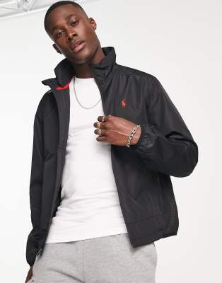 Polo Ralph Lauren icon logo rain windbreaker jacket in black - ASOS Price Checker