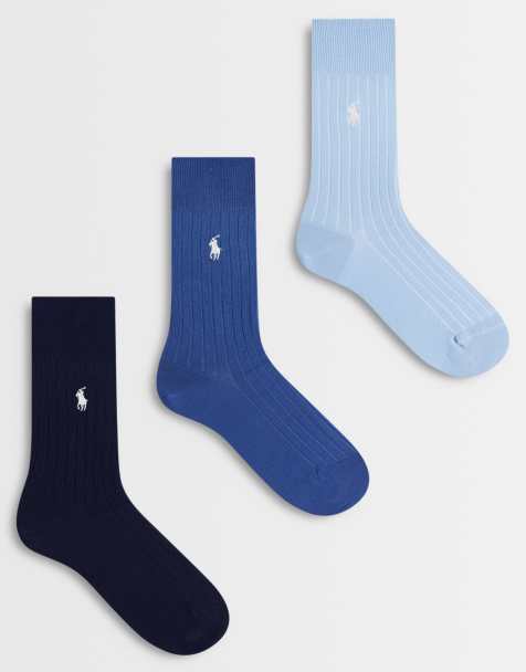 Polo Ralph Lauren Icon-Logo Rippensocken im 3er-Pack, blau mehrfarbig - view 1