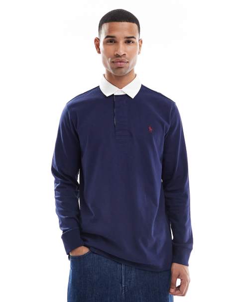 Polo Ralph Lauren icon logo rugby polo classic oversized fit in navy - view 1