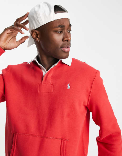 Polo Ralph Lauren icon logo rugby sweatshirt in red | ASOS