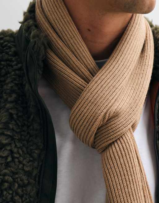 Polo Ralph Lauren icon logo scarf in beige, 3 of 3