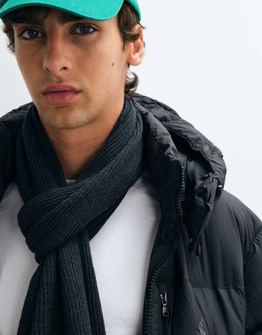 Polo Ralph Lauren icon logo scarf in charcoal, 3 of 3