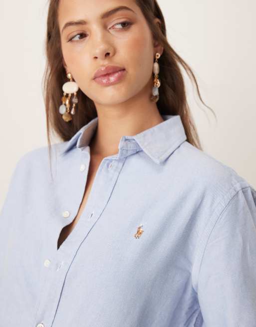 Polo Ralph Lauren icon logo shirt in blue, 2 of 4