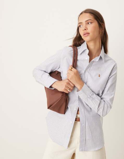Polo Ralph Lauren icon logo shirt in white and blue - view 1