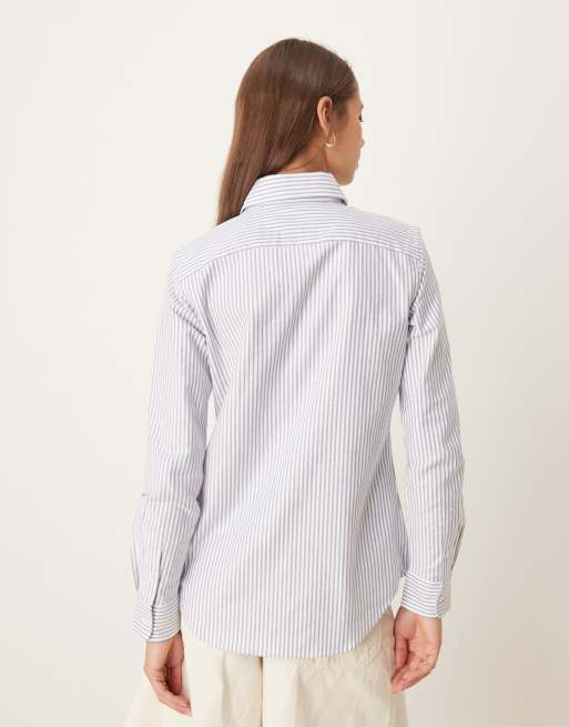 Polo Ralph Lauren icon logo shirt in white and blue, 4 of 4