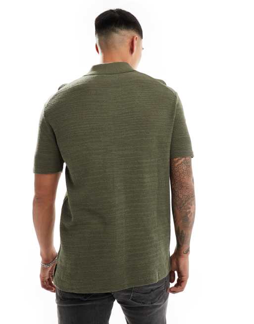 本日限定Cotton Knit Short-Sleeve Polo オリーブ 1 Katie Short Sleeve Knit Polo – Handzy Shop + Studio