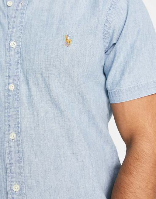 Ralph lauren denim hot sale shirt short sleeve