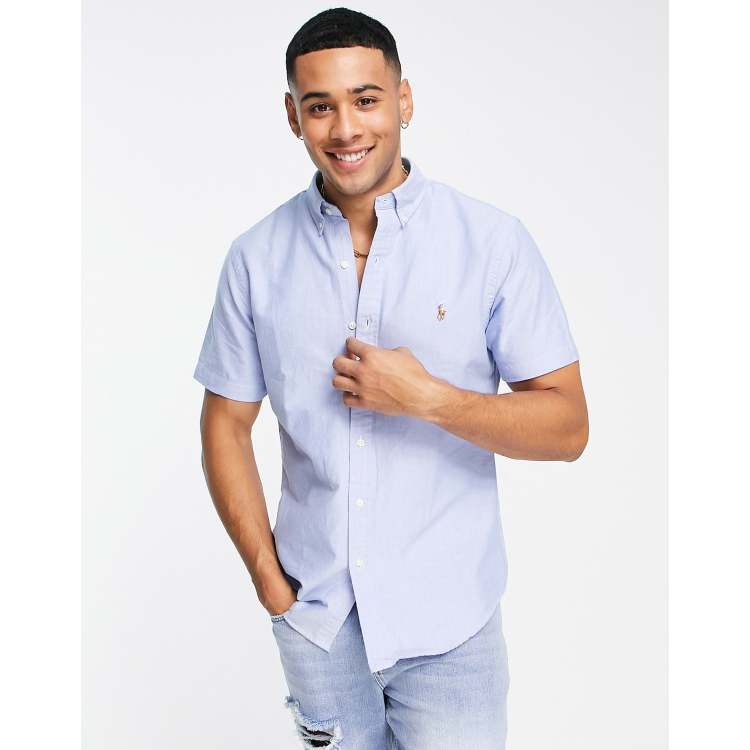 Mens short sleeve deals fitted shirts