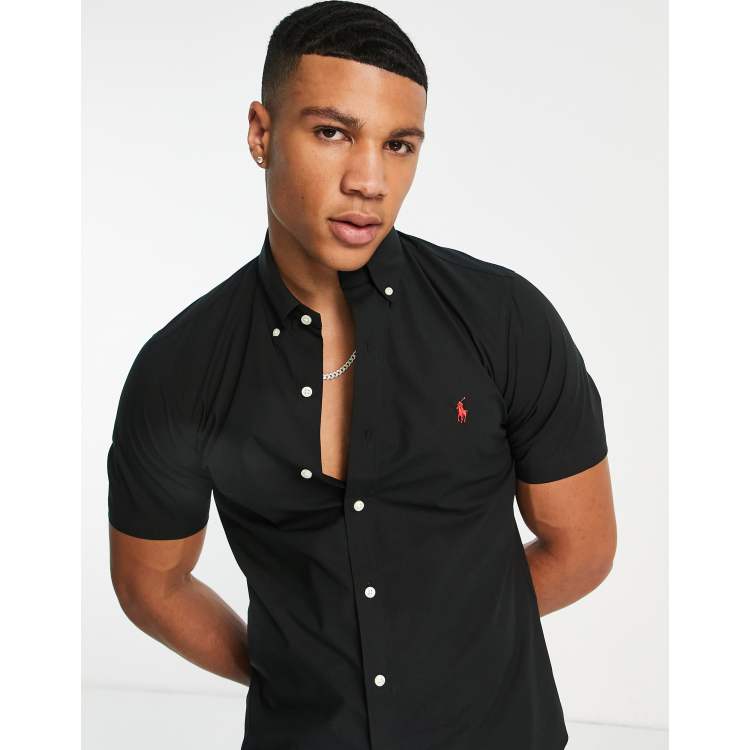 Black short sleeve 2025 shirt ralph lauren