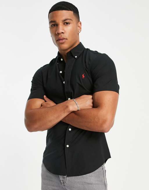 Black short sleeve 2024 shirt ralph lauren