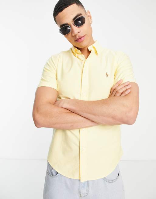 yellow short sleeve oxford shirt