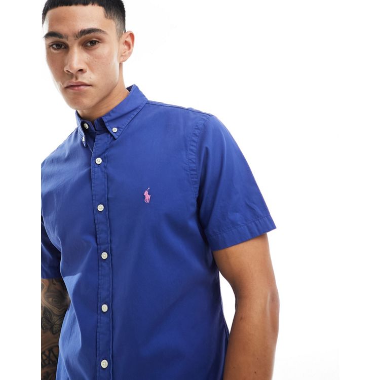 Polo by Ralph Lauren, Shirts, Polo Ralph Lauren Shirt Mens 3xb Blue Short  Sleeve Button Down Indigo Oxford