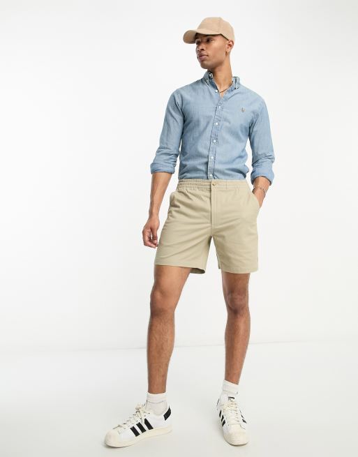 Denim shirt deals with white shorts