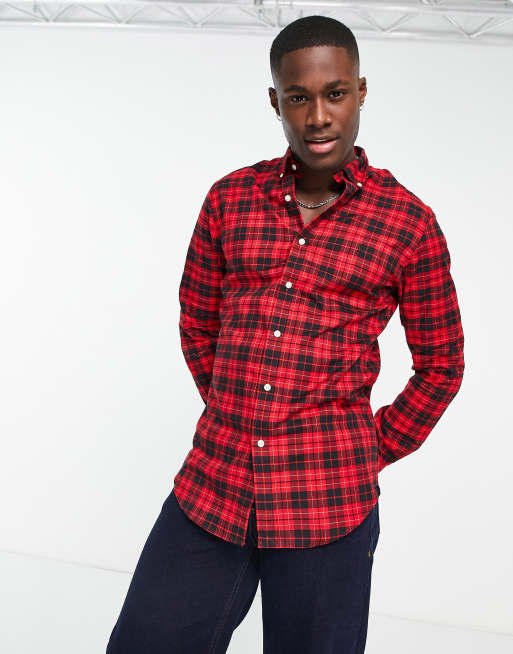 Red and black check hot sale shirt