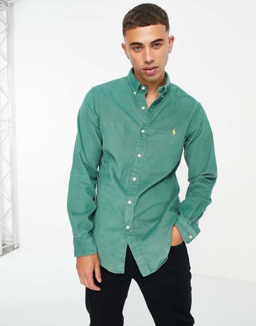 Ralph Lauren, Shirts, Ralph Lauren Mens 3xb Button Down Long Sleeve Thick  0 Cotton Green Pony Logo